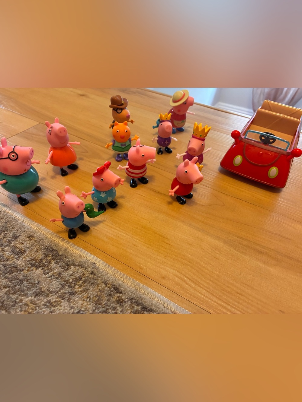 Peppa Pig Collectible Figure Playset with Red Car